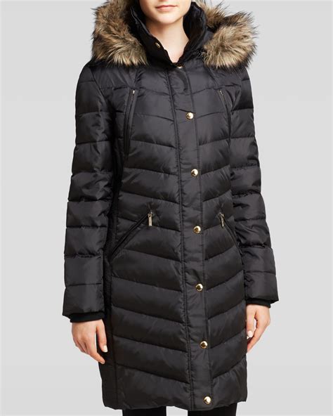 michael kors jacke damen dunkelblau|Michael Kors black coat.